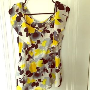 Banana Republic floral flutter blouse